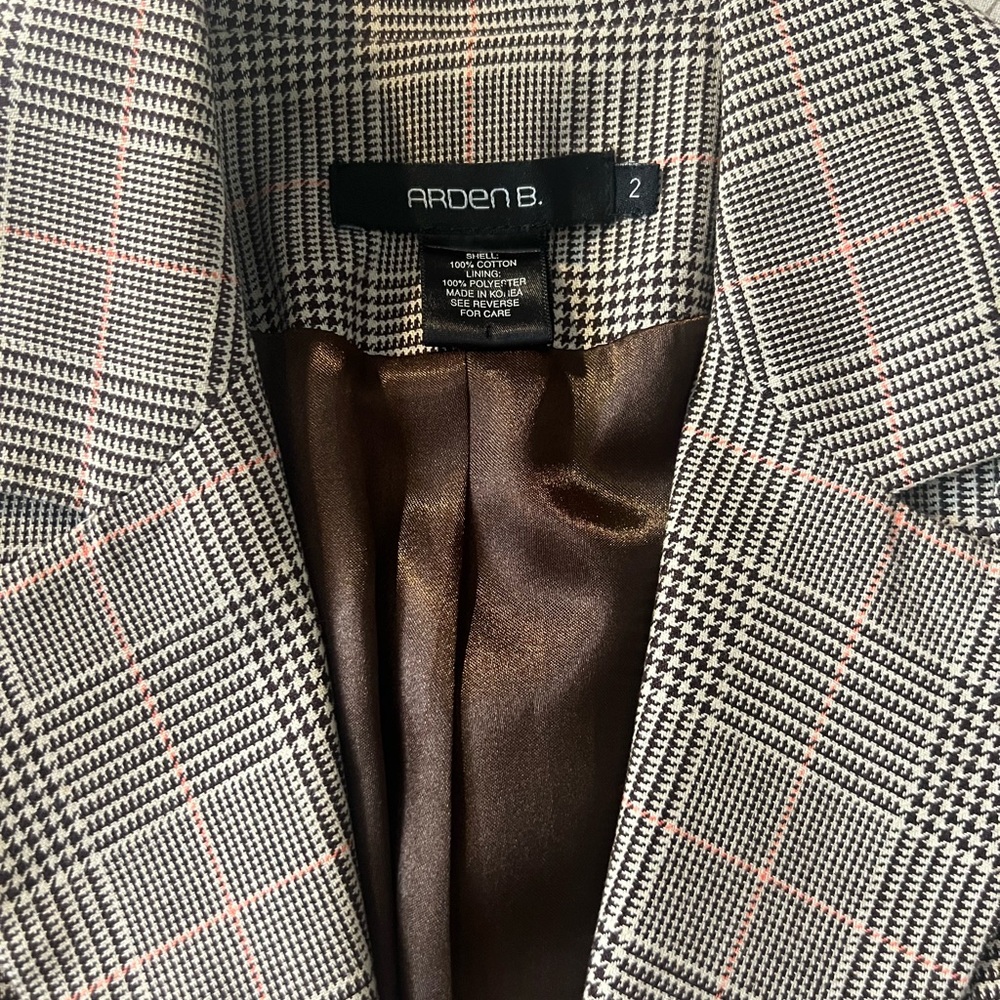 Plaid Pattern 3 Button Blazer, Two Front Pockets,… - image 3